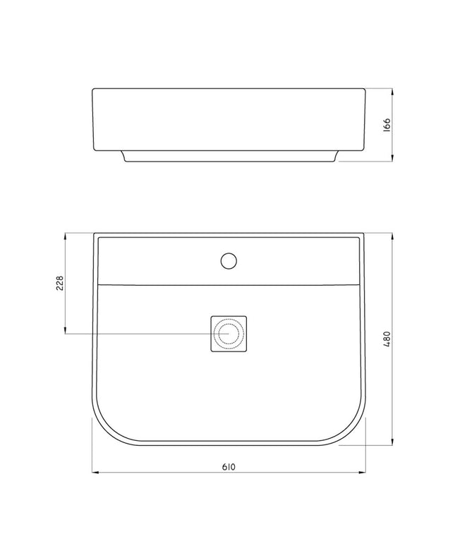 FERRUM MILOS LAVATORIO RECTANGULAR 3 AG LT173-B MLS-BH-173-BL