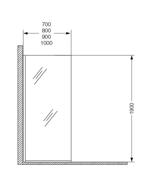 FERRUM KHIOS MAMP ALTA FIJA V-TRANSP 100X190 NL0FA 01 KHI-MP-010-CR