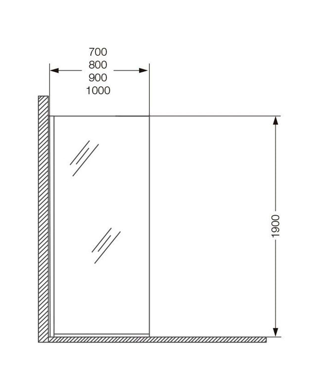 FERRUM KHIOS MAMPARA FIJA 70X190 NL7FA 01  KHI-MP-022-CR