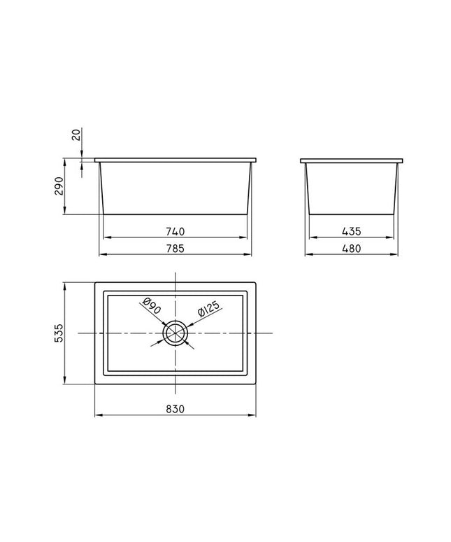 FERRUM MURANO PIL COCINA 80X50 PCAR  PIL-PC-003-BL
