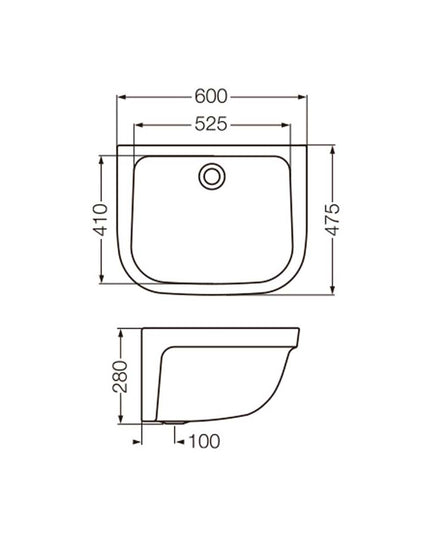 FERRUM SANITARIO PILETA LAVADERO S/FREGADERO 60X48 PLH  SVA-PD-004-BL