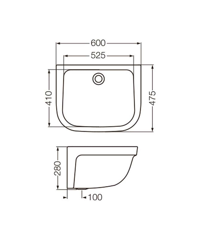 FERRUM SANITARIO PILETA LAVADERO S/FREGADERO 60X48 PLH  SVA-PD-004-BL