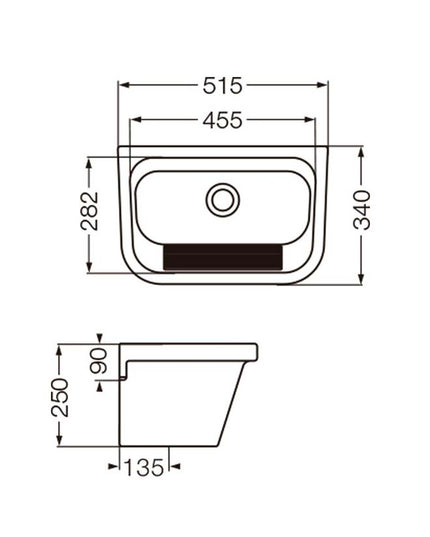 FERRUM SANIT PILETA CH C/FREGADERO LAVADERO PLK  SVA-PD-005-BL