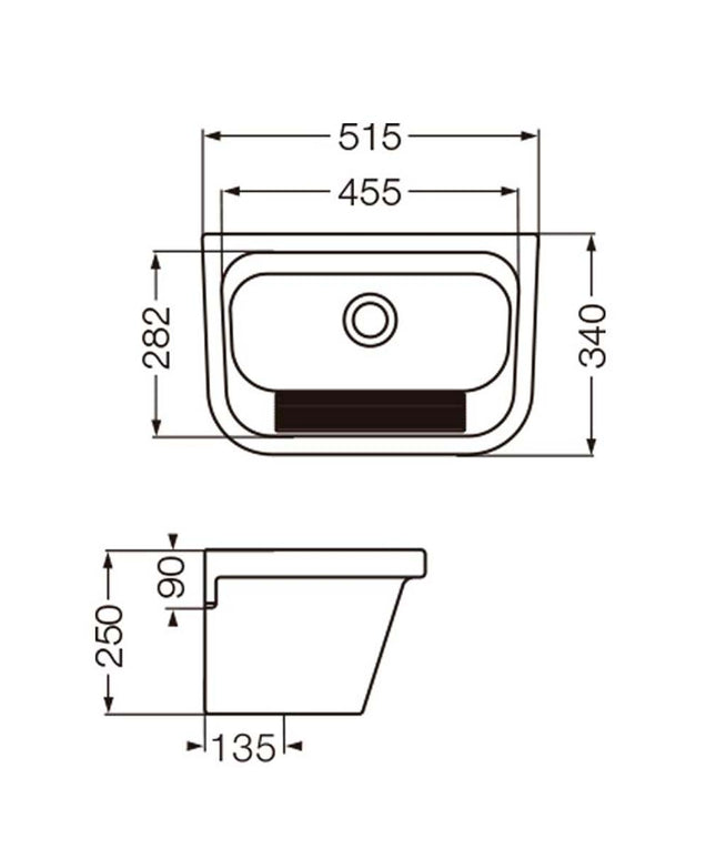 FERRUM SANIT PILETA CH C/FREGADERO LAVADERO PLK  SVA-PD-005-BL