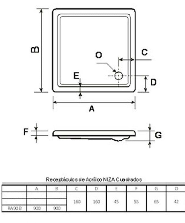FERRUM KHIOS RECEP NIZA 90X90 RA90 KHI-RC-040-BL