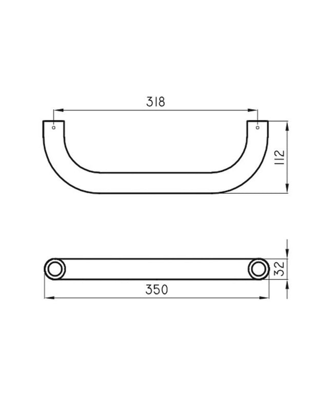 FERRUM ESPACIO BARRAL FIJO RECTO 35CM VEFR3 ESP-BR-001-BL