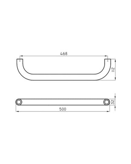 FERRUM ESPACIO BARRAL FIJO RECTO 50CM VEFR5 ESP-BR-002-BL