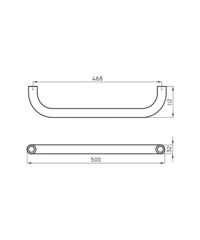 FERRUM ESPACIO BARRAL FIJO RECTO 50CM VEFR5 ESP-BR-002-BL