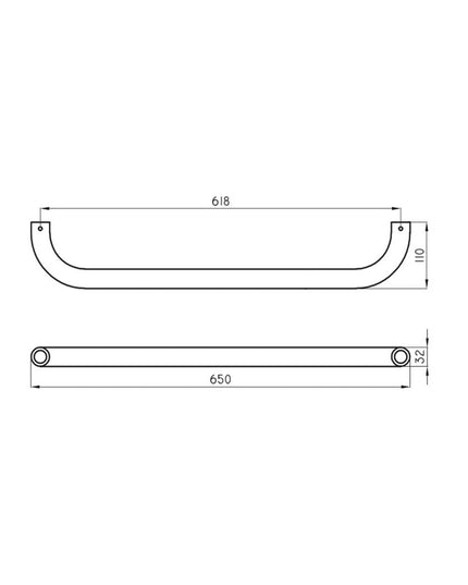 FERRUM ESPACIO BARRAL FIJO RECTO 65CM VEFR6 ESP-BR-003-BL