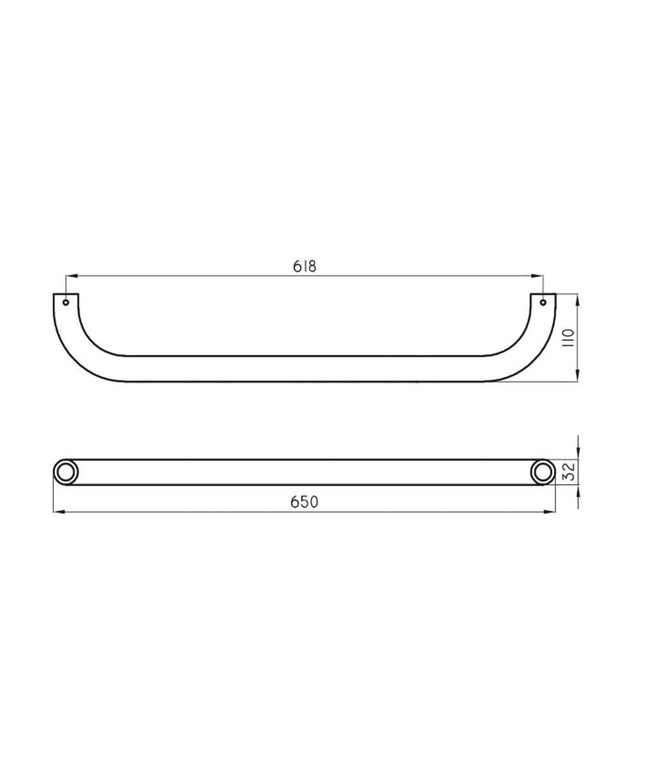 FERRUM ESPACIO BARRAL FIJO RECTO 65CM VEFR6 ESP-BR-003-BL