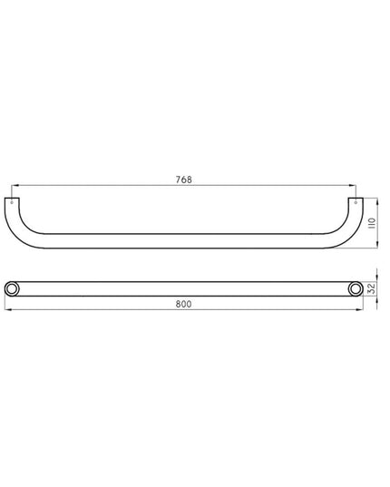 FERRUM ESPACIO BARRAL FIJO RECTO 80CM VEFR8 ESP-BR-004-BL