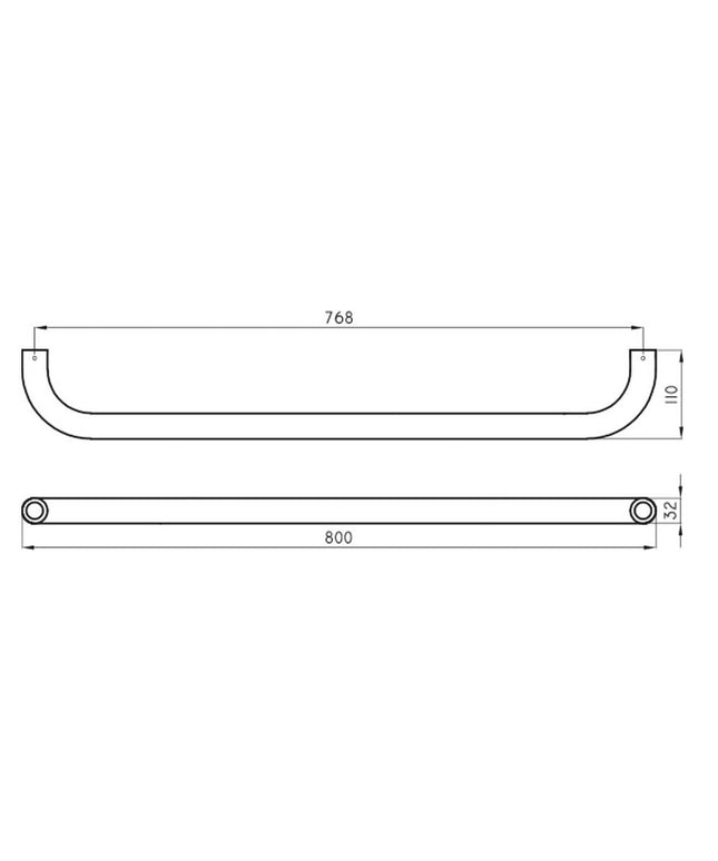 FERRUM ESPACIO BARRAL FIJO RECTO 80CM VEFR8 ESP-BR-004-BL