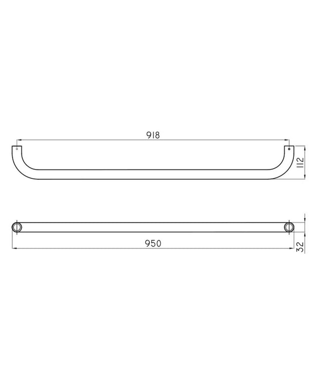 FERRUM ESPACIO BARRAL FIJO RECTO 95CM VEFR9  ESP-BR-005-BL