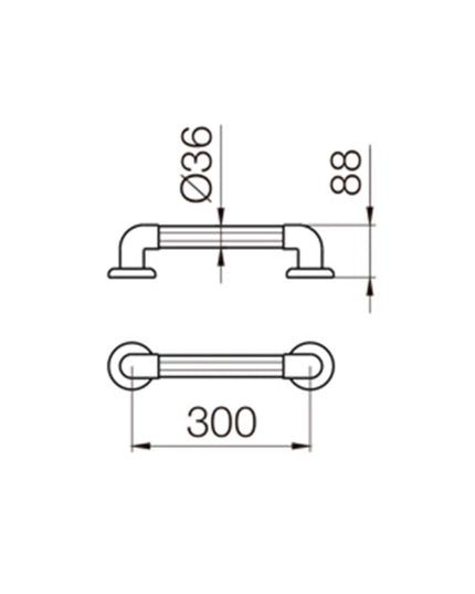 FERRUM TRAFUL STOCK BARRAL FIJO RECTO 30 CM Ø36MM VPFR3-R ESP-BR-012-RO