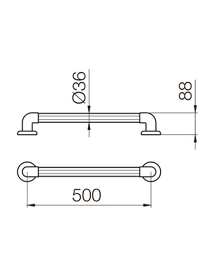 FERRUM TRAFUL STOCK BARRAL FIJO RECTO 50 CM Ø36MM VPFR5-N ESP-BR-014-NE
