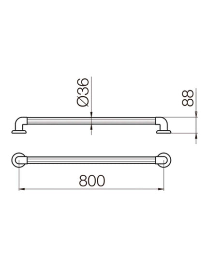 FERRUM TRAFUL STOCK BARRAL FIJO RECTO 80 CM Ø36MM VPFR8-B ESP-BR-016-BL