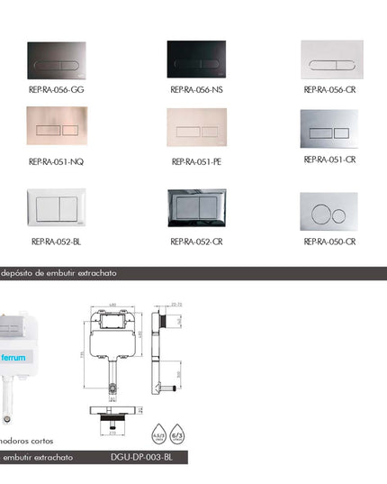 FERRUM TAPA DOBLE TECLA RECTANG CHICA VTA56-CR REP-RA-056-CR