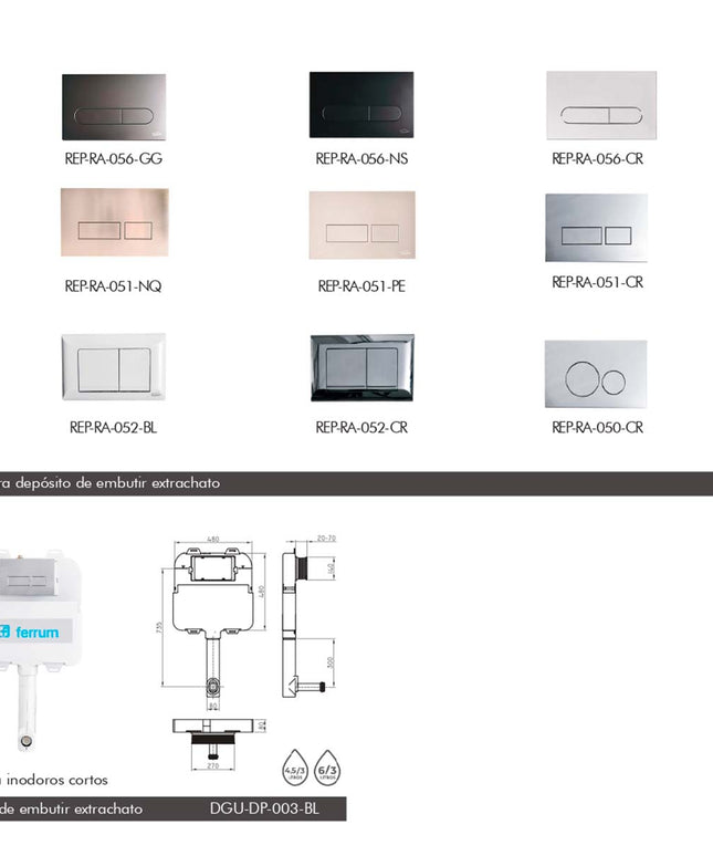 FERRUM TAPA DOBLE TECLA RECTANG CHICA VTA56-NS REP-RA-056-NS