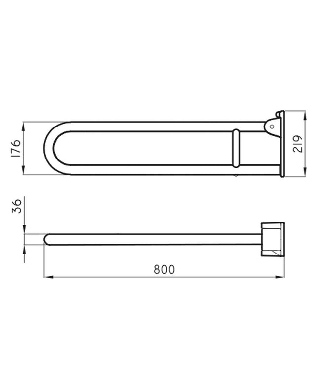 FERRUM ESPACIO BARRAL REBATIBLE 80 CM VTEB8 ESP-BR-019-BL