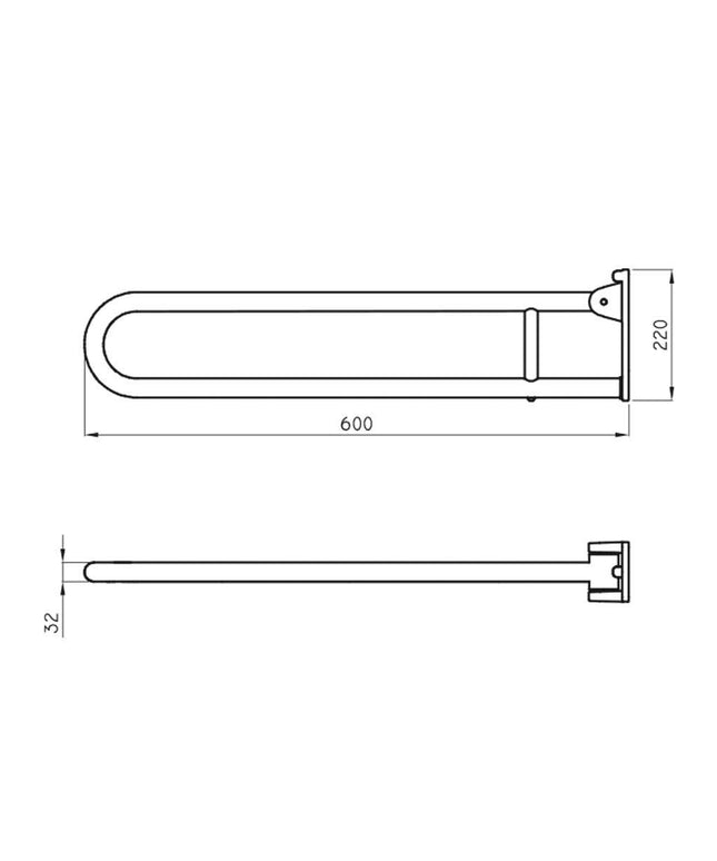 FERRUM ESPACIO BARRAL REBATIBLE 60 CM VTEB ESP-BR-017-BL