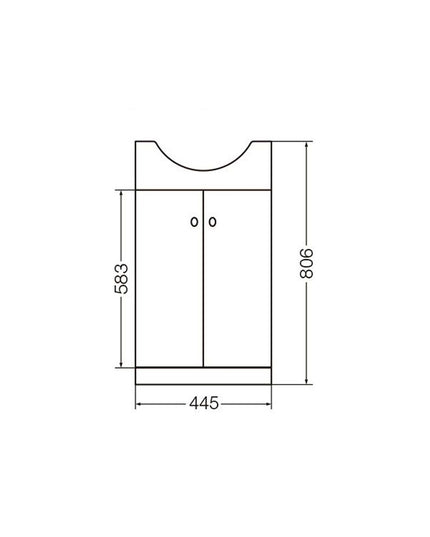 FERRUM VENECIA MUEBLE DE APOYAR 48CM 2P X4VL VNC-MB-006-BL