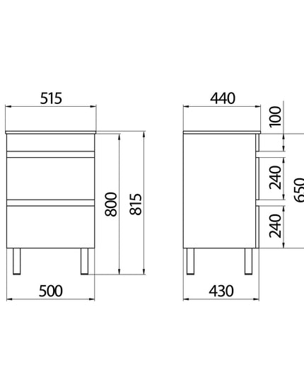 FERRUM SYMI MUEBLE 50CM APOYAR X5DQ W7 ARM-MB-002-WE