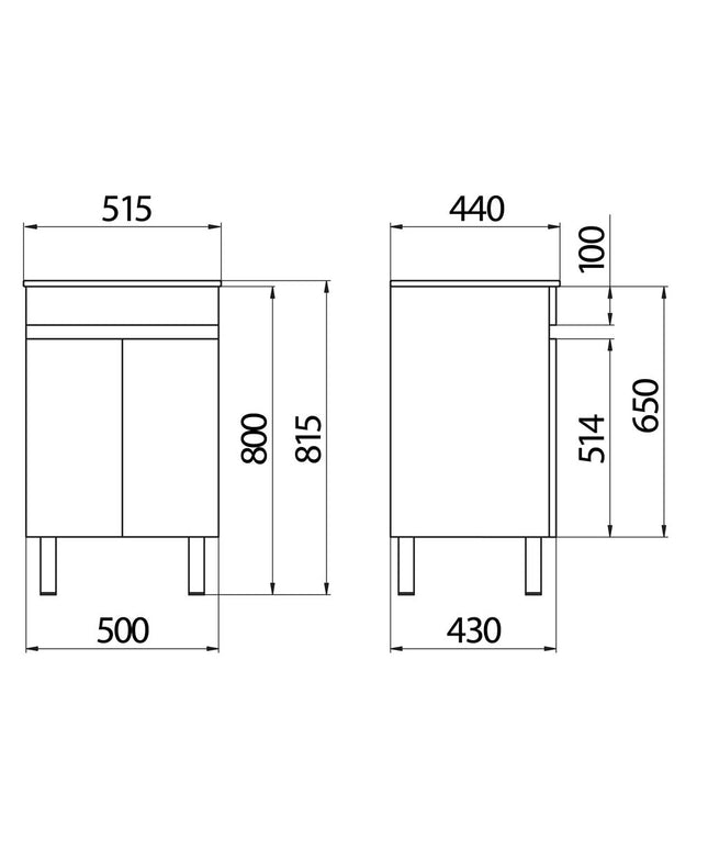 FERRUM SYMI MUEBLE 50CM APOYAR X5DS W7 ARM-MB-004-WE