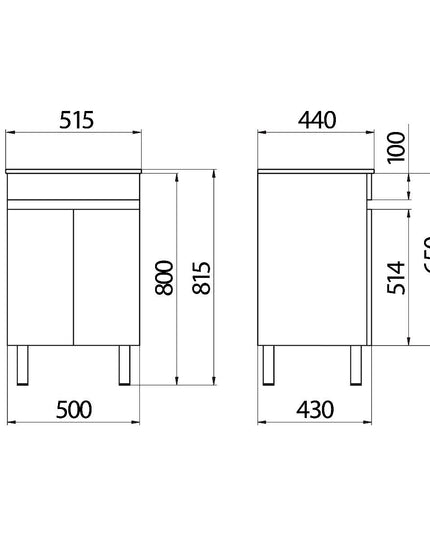 FERRUM SYMI MUEBLE 50CM APOYAR X5DS W9 ARM-MB-004-RA