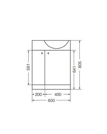 FERRUM AVIGNON MUEBLE 65 SIN CAJONES X6IC AVI-MB-011-BL