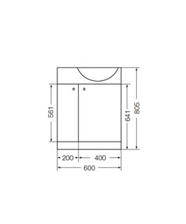 FERRUM AVIGNON MUEBLE 65 SIN CAJONES X6IC AVI-MB-011-BL