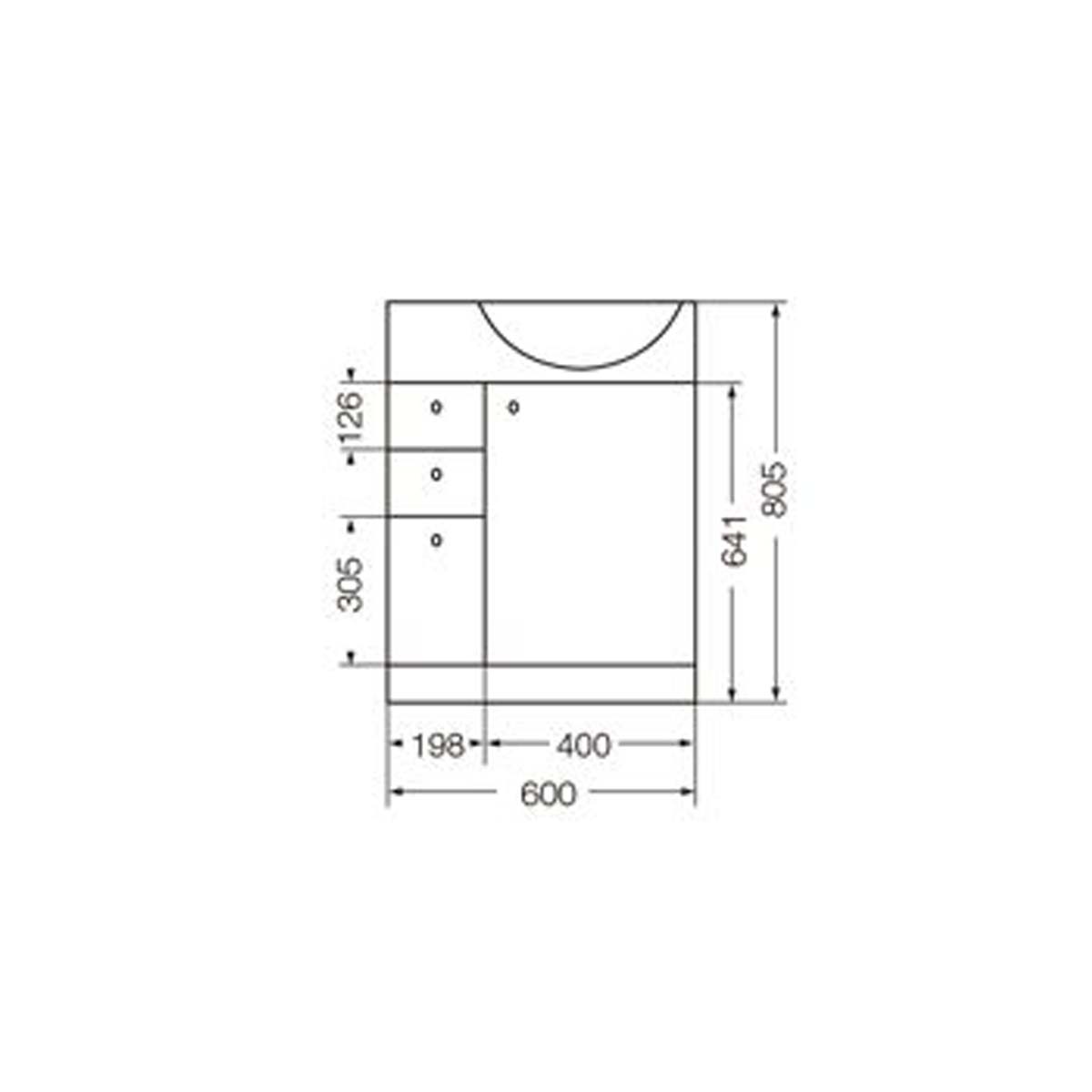 FERRUM AVIGNON MUEBLE 65 CON CAJONES X6IH AVI-MB-014-BL