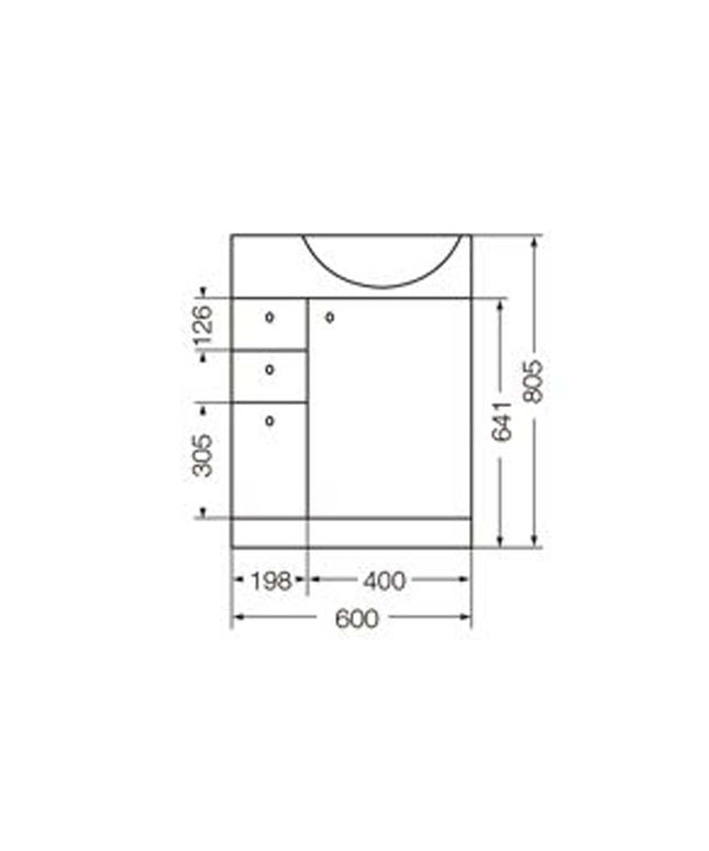 FERRUM AVIGNON MUEBLE 65 CON CAJONES X6IH AVI-MB-014-BL