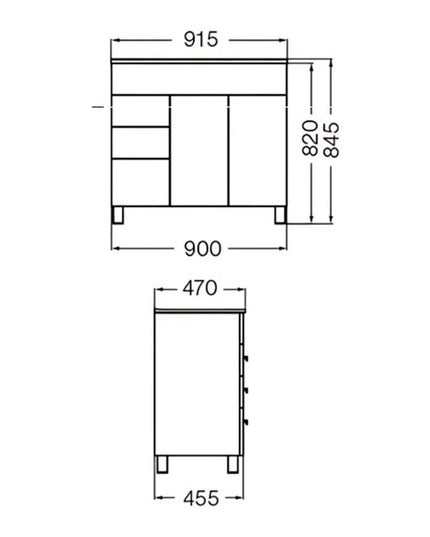 FERRUM CADRIA MUEBLE 90 PIE X9XK CDR-MB-023-BL