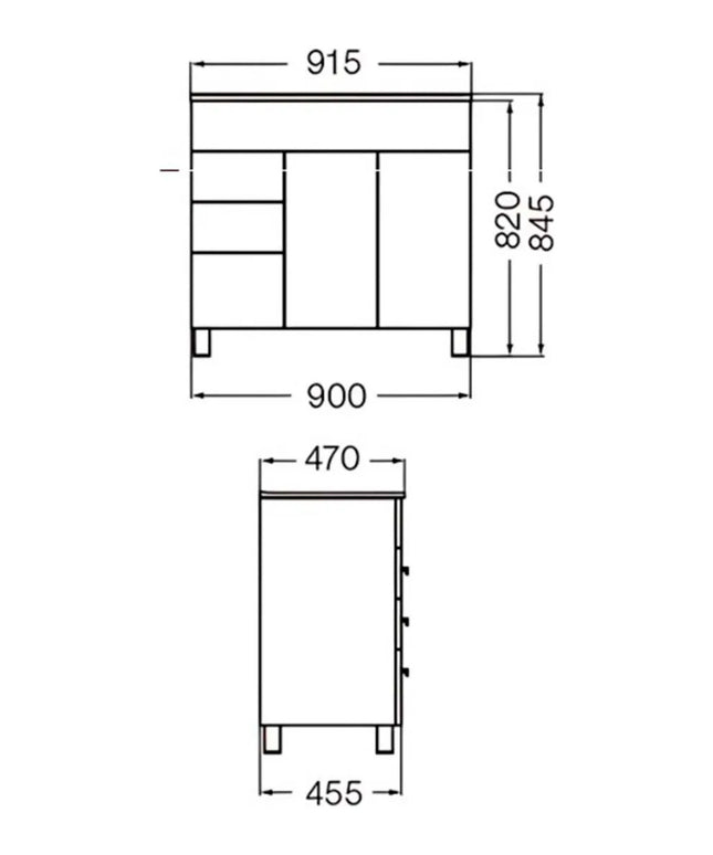 FERRUM CADRIA MUEBLE 90 PIE X9XK CDR-MB-023-BL