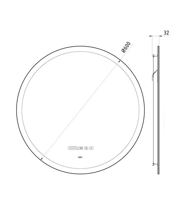 FERRUM SOLDA ESPEJO SMART TEC REDONDO 60X60 SLD-ES-602-00