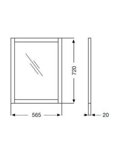 FERRUM ARMONICA ESPEJO UNIVERSAL 57X72CM XEDA  ARM-ES-001-BL