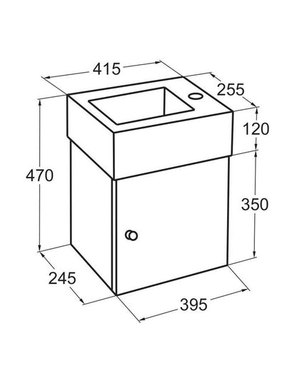 FERRUM ARMONICA MUEBLE LAV TOILETTE XL15A N ARM-MB-008-NE