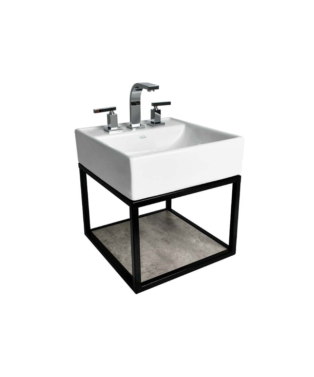 FERRUM TORI MUEBLE DE CAÑO C/ESTANTE Y LAVATORIO 3A Y324C-BN TOR-JG-301-BN