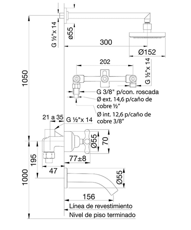 FV MALENA PLUS DUCHA C/TRANS 0103/16P-CR