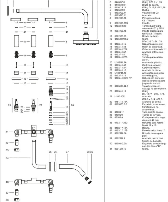 FV TRIADES PARA DUCHA C/TRANS 0103/C3-CR