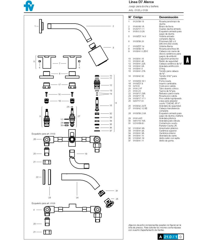 FV ALERCE DUCHA C/TRANS 0103/D7-CR