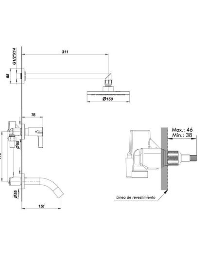 FV MAUNA DUCHA C/TRANSF 0103/G8-CR