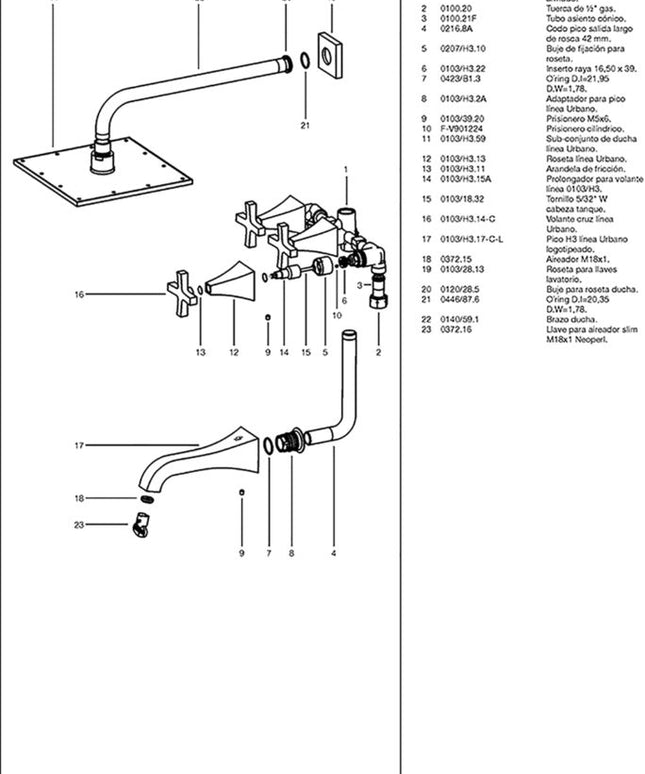 FV URBANO STOCK DUCHA C/TRANS 0103/H3-CR