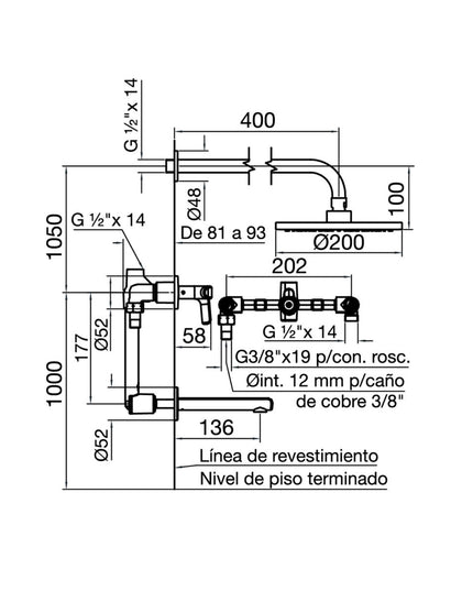 FV CIPRES DUCHA C/TRANSF NEGRO 0103/N2-NG