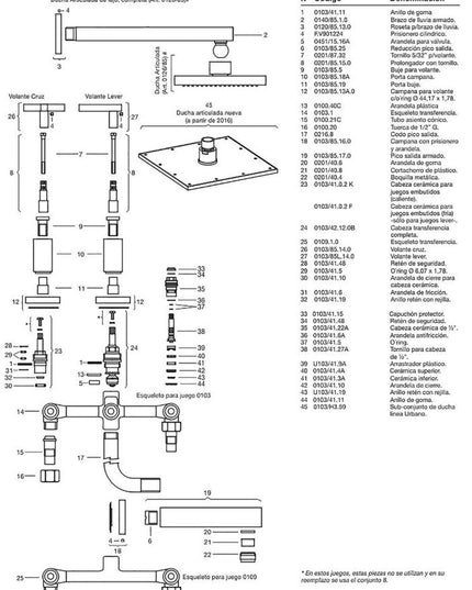 FV DOMINIC LEVER DUCHA C/TRANS BRUSHED BRASS 0103R/85L-BB