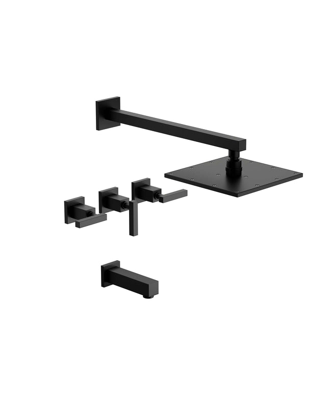 FV DOMINIC LEVER DUCHA C/TRANS NEGRO 0103R/85L-BK