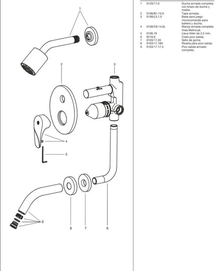 FV MELINCUE STOCK MONO DUCHA C/TRANS 0106/C9-CR