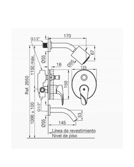 FV MELINCUE STOCK MONO DUCHA C/TRANS 0106/C9-CR