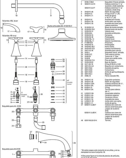 FV ALESIA STOCK LEVER DUCHA S/TRANS 0109/49L-CR