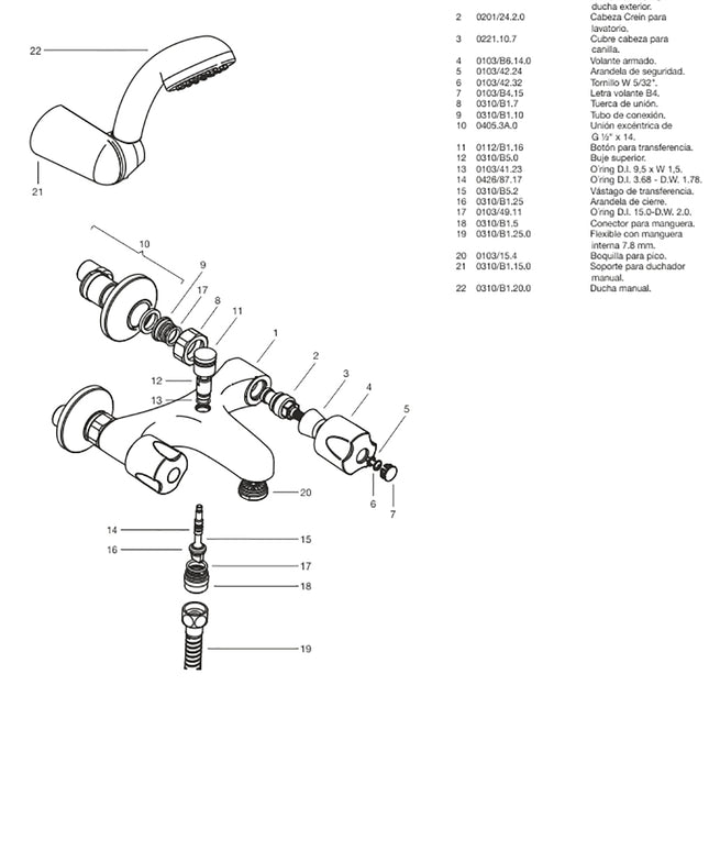 FV PAMPA DUCHA EXTERIOR C/TRANS 0112/B6-CR